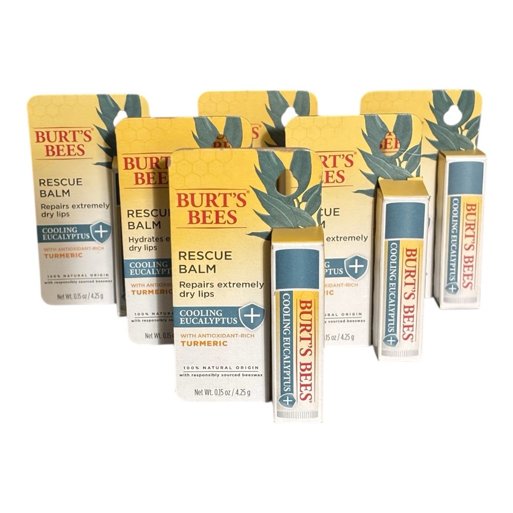 Burt’s Bees Rescue Balm, Cooling Eucalyptus, 6-Pack, NIB